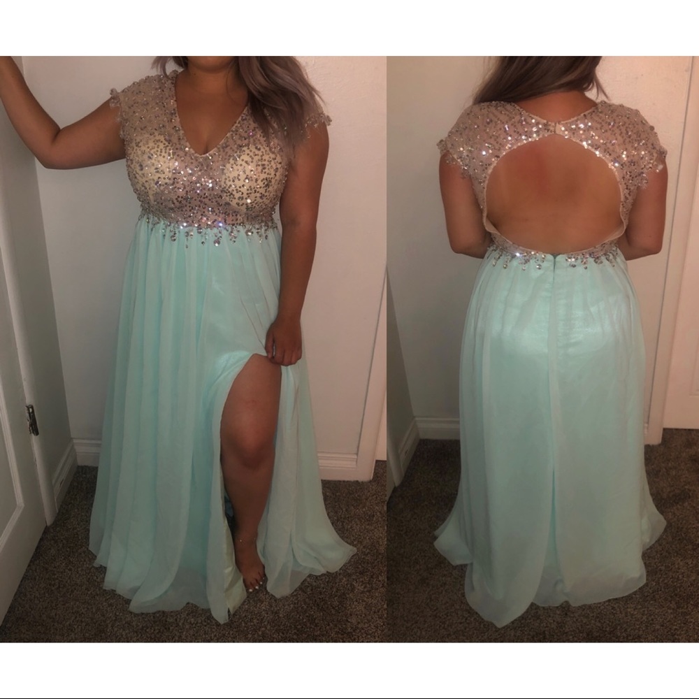 Long mint dress
